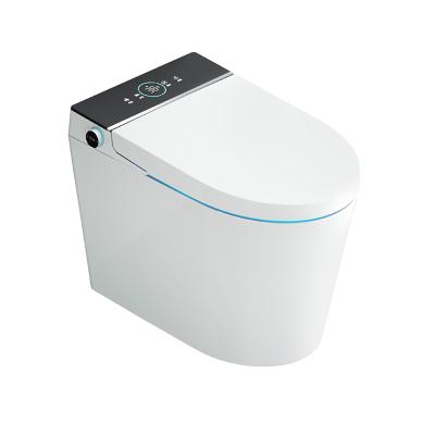 China Automatic Operation Ceramic Smart Rimless Toilet With Tank Cover Wholesale White Sale Bidet Bathroom Piece Modern Model Style for sale