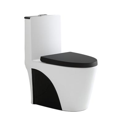 China Mini Commode Water Closet Dual Conce One-Piece Double-Flow Toilet Tiny Flush P-Hatch Ceramic Short Bathroom Compact Black Toilet for sale