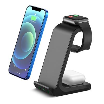 China Cell Phone GPS MP3 Tablet 3 in 1 Wireless Charging Station Dock 15W 3 in Wireless Charger Compatible with AirPods 3/Pro, iPhone 12 Samsung Apple Watch for sale