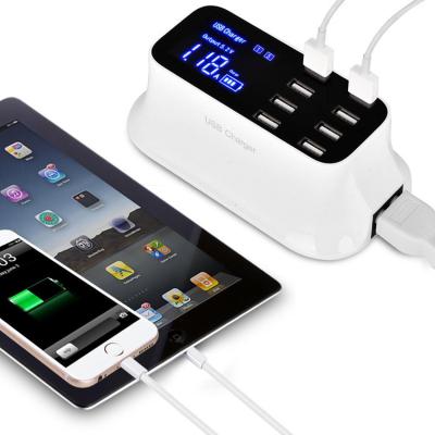 China Mobile Phone Tablet MP3 GPS 8 Ports Quick Charge 3.0 Led Display USB Charger For Android iPhone for sale