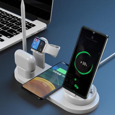 China Mobile Phone Tablet MP3 GPS 7 in 1 Fast Wireless Charger Bracket 10W Wireless Charging Stand for Android/Type-C USB Phones for sale