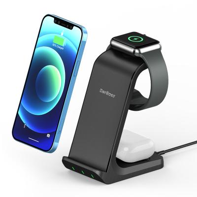 China Mobile Phone Tablet MP3 GPS Amazone Hot Selling Wireless 3-in-1 Charging Dock 3 in 1 Qi Dock Fast Charging Station For Airpods Pro IWatch for sale