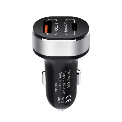 China QC 18W 3.0 Speed ​​36W 2019 QC3.0/PD Type C2 PD Car Fast Charging Left Quick Charger 36W For iPhone and Samsung Phones for sale