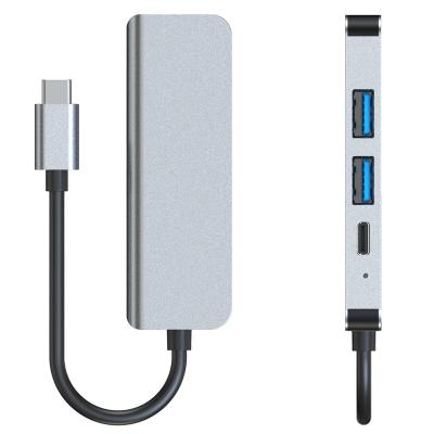 China High Speed ​​USB3.0 5Gbps / High End Alloy Type-C 4K Four in One USB Hub Docking Station with Charging Port for iMac Samsung Galaxy Note 10 S10 S9 LG Google Macbook Pro for sale