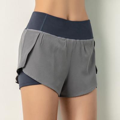 China QUICK-DRY 2-Piece 2in1 Shorts Women's Running Fitness Invisible Pockets Quick-drying Anti-lighting Pants Casual Sports for sale