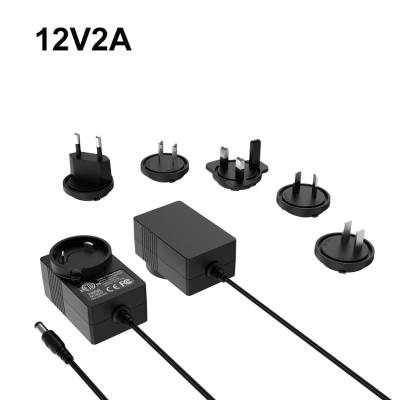 China 24W Electrical Appliances Adapter 12v 2a 24v 1a Universal Interchangeable Power Detachable Adapter for sale