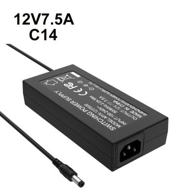 China Desktop Products 90W 12V 7.5A DC to AC Adapter C6 C8 C14 Power Supply Electronic Desktop Adapter 18V 5A 24V 3.75A for sale