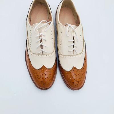 China New Flat Outdoor Men's Lace Match Color Brogue Shoes Formal Dress Leather Shoes for sale