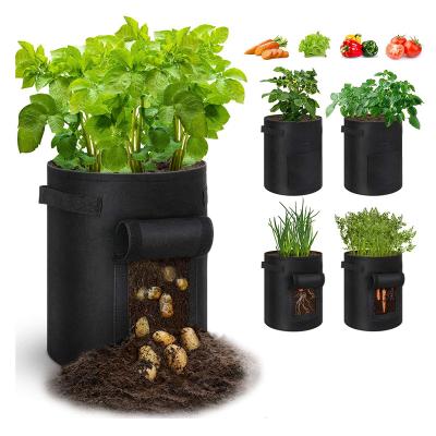 China 4 Pack Felt Vegetable Grow Bags Breathable Potato Grow Bags Tomato Clear Potato Grow Bag for sale