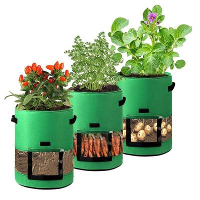 China Wholesale Felt Potato Planter Bag Garden Potato Grow Bags Transparent Visible Plant Bag for sale