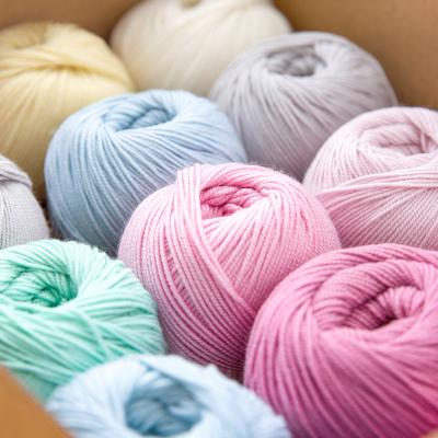 China Anti-pilling Yarncrafts Dyed Soft Pastel Breathable Baby Hand Knitting 100% Lamb Merino Silk Wool Yarn for sale