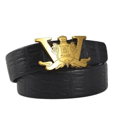 China Custom belts retro alloy leather belt auto buckle men's belt middle-aged and fashion and leisure for sale