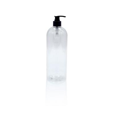 China Hot Selling Round Transparent Empty Transparent Round Transparent Empty Shampoo Body Soap Water Body Soap Bottle Plastic Screw Cap Packaging 1000ml 1L Pump Bottle for sale