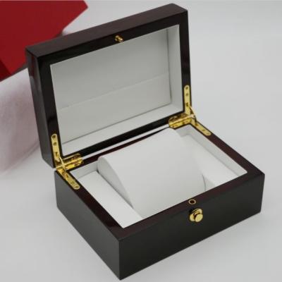 China Recyclable Custom Logo Wooden Watch Box Best Selling Black Luxury Solid Wood Watch Storage Box for sale