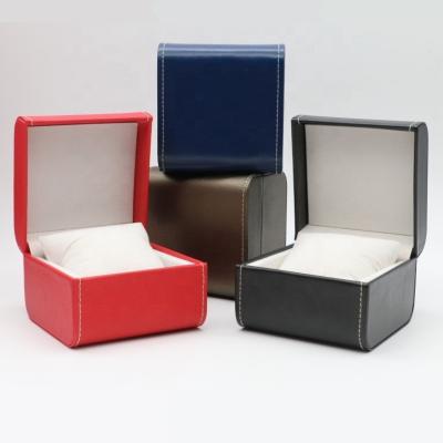 China Customized Luxurious Leather Recyclable Watch Storage Box Watch Case PU Hard Packing Box for sale