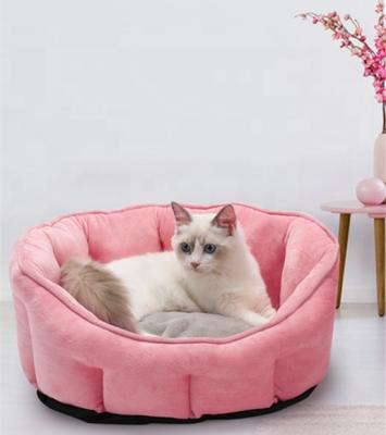 China Cat Shell Nest Bed &Soft Cat Shell Nest Anti-Slip Cat Bed Small Animals Nest Plush Around Sleeping Bag Cushion for sale