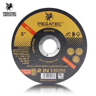 China Pegatec 125*1*22mm Steel and Stainless Steel Abrasives Cutting Disc for Steel and Stainless Steel for sale