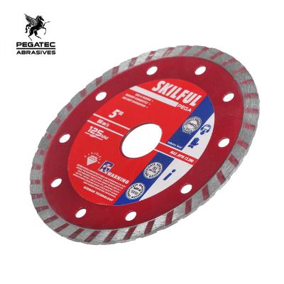 China Ceramic 5 inch diamond blade for stone cutting continuous segment for sale