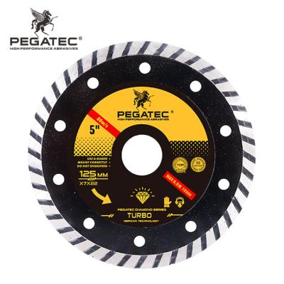 China PEGATEC 125mm 5inch Granite Ceramic Tile Granite Turbo Disc Cutter Diamond Saw Blade Cutting Porcelain for sale