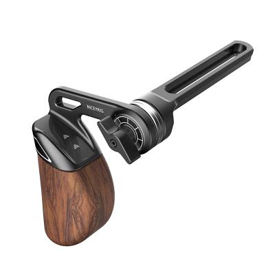 China Professional Black Adjustable Side Installation Aluminum Alloy Camera Grip Wooden Handle Grip For Camera for sale