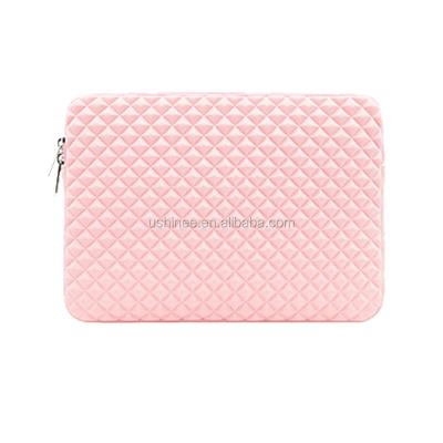 China For Schools Pink Laptop Sleeve Case For Women, Diamond Pattern 11.6inch Chromebook Carrying Case for sale