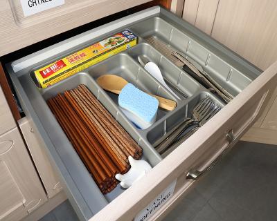 China Modern Kitchen Organizer Cutlery Tray Cutlery Tray ABS Plastic Drawer Divider Plastic PVC Drawer Divider for sale