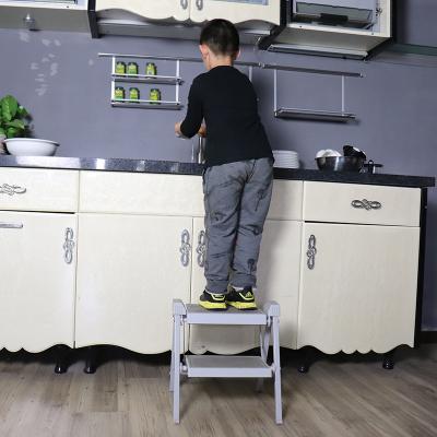 China Folding Ladders VASE Kitchen Folding Portable Ladders Home Cabinet Two Plastic Steel Steps Folding Stool Ladder for sale