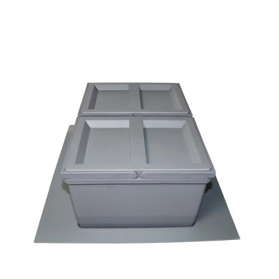 China Modern 500cabinet Drawer Storage Organizer Plastic Pull Out Gray Pantry Unit Kitchen Drawer Divided Bin for sale