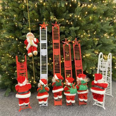 China Plastic + Electronic Components Electric Toy Features New Santa Claus Decorations With Creative Plush Santa Claus Doll Toys That Will Climb The Ladder for sale