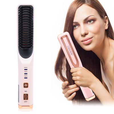 China Custom RV Private Label Hair Tools Electric Hair Straightener Brush Comb for Straightening Curling Drying Styling Hair for sale