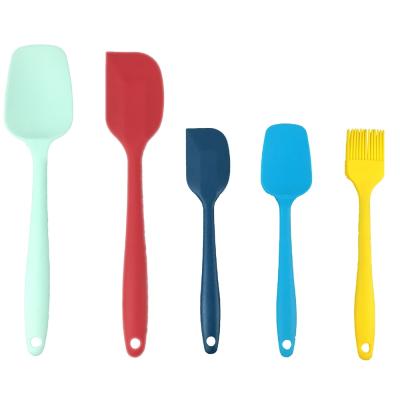 China Sustainable 5pcs Silicone Spatula Set With Stainless Steel Core Kitchen Utensils BPA Free For Cooking And Baking for sale