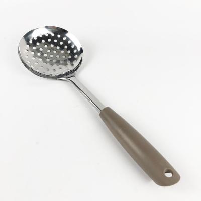 China New Design Wheat Straw Kitchenware Eco-Friendly Material Kitchenware Skimmer Stainless Steel With Wheat Straw Handle for sale