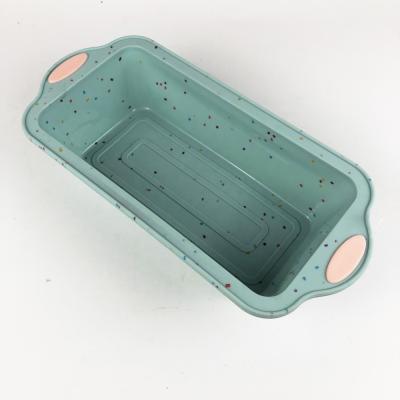 China New Design Viable Silicone Square Cake Mold With Colorful Dot Food Grade Baking Tools Kitchenware for sale