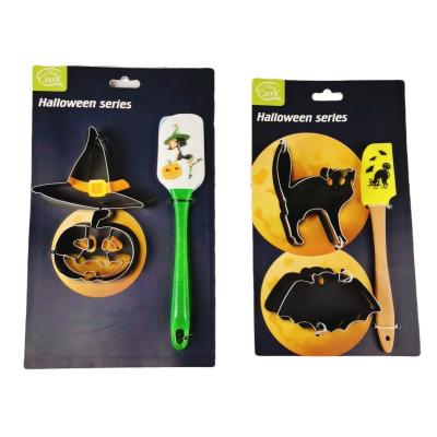 China Sustainable Fantastic Halloween Cookie Cutters Set Various Shapes With Funny Spatula for sale