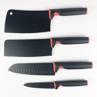 China 4PCS Durable High Quality Non-stick Coating Stainless Steel Knife Set With Soft Touch PP+PP Handle for sale