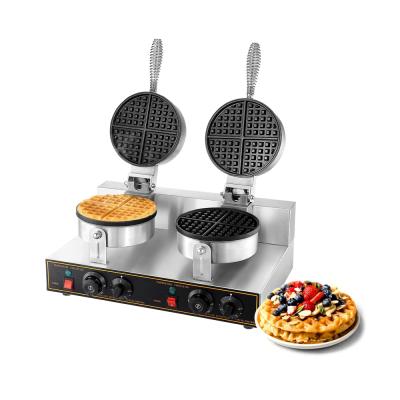 China Commercial Affordable Double Thermostat Adjustable Head Waffle Maker Machine With Best Price for sale