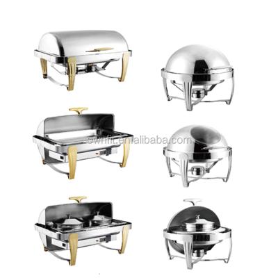 China Modern Luxury Stainless Steel Beetle Catering Food Warmer For Sale Commercial Roll Top Teasing Dish for sale