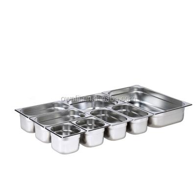 China Restaurant Serving Chafing Dish Pans 6pcs GN 2/1 200 mm 201 /304 Stainless Steel For Hotels for sale