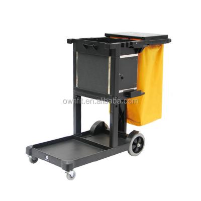 China Restaurant Plastic Hospital Hotel Trolley Hotel Buffet Food Equipment Service Janitor Cleaning Cart for sale