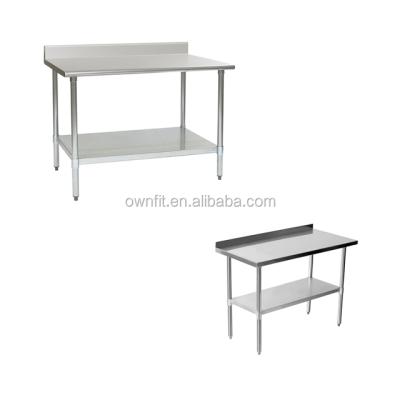 China Factory Direct Selling Easily Assembled Stainless Steel Work Table with Underbeach 2-Tier Work Table in Kitchen Hotel Restaurant for sale