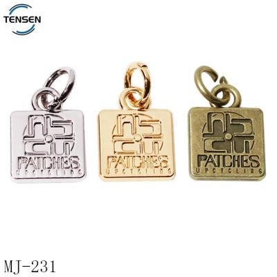 China Environmental friendly design custom square bracelet tags logo fit zinc alloy lace charms pendant for key chain accessory for sale