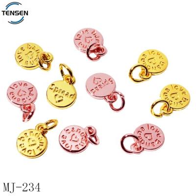 China Environmental Friendly Jewelry Accessory Diy Mini Round Charms Customized Stamped Name Bracelet Metal Pendant For Necklace for sale