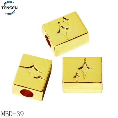 China Environmental Friendly Bracelet Jewelry Finding Beads Supplies Gold Custom Logo Flat Disc Spacer Beads For Men's Bracelet for sale