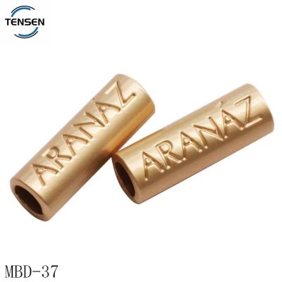 China Matte Charms Engraved Accessories Eco Friendly Gold Alloy Metal Cylinder Private Letter Beads For Bracelet for sale