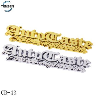 China Europe Zinc Alloy Embossed Die Casting Car Emblem Hardware Supplier Letter Nameplate Car Logos With Sticker for sale