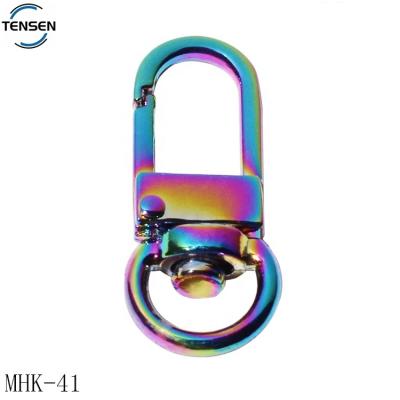 China Decorative Environmental Friendly Small Jewelry Hook Making Rainbow Color Alloy Metal Swivel Clasp Snap Hooks For Dog Collar for sale