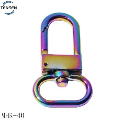 China Environmental Friendly Zinc Alloy Adjustable Metal Accessory Hook Small Rainbow Lanyard Buckle Swivel Swivel Empty Clasp Bags For Key Chain for sale