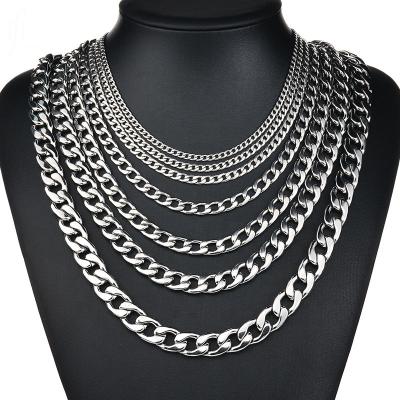 China Hot-selling Cuban Link Restraint Chain Chokers Environmentally Friendly Stainless Steel Base Punk Necklace For Women Men Solid Metal for sale