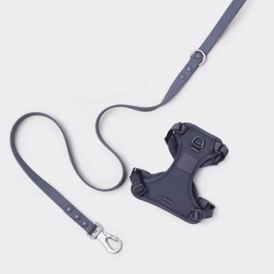 China Wholesale Custom Hot Sale Personalized Factory Logo PVC Dog Collar and Leash Harness Set, Soft Waterproof PVC Hunting Dog Collar Leash for sale