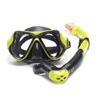 China 3D MAX New Professional Adult Tempered Glass s Safe Anti-fog Resistant Waterproof Glass Mask Snorkel Set Snorkeling Diving for sale